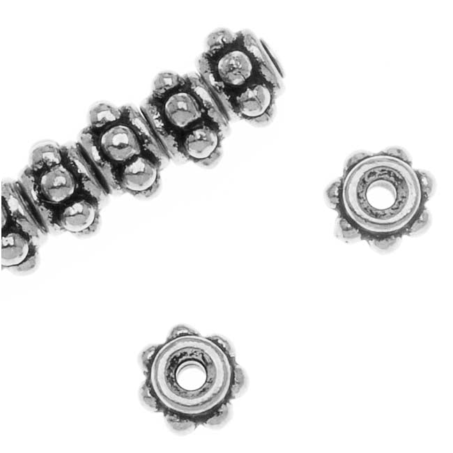 TierraCast Silver Plater Pewter Beaded Ball Spacer Beads 5mm (10 Pieces)