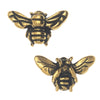 Metal Bead, Honey Bee 9.5mm, Antiqued Gold Plated, By TierraCast (2 Pieces)