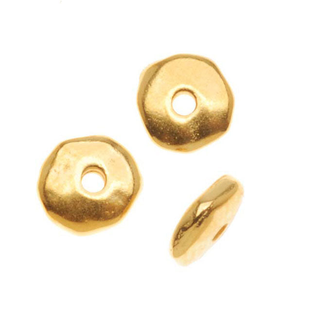 TierraCast 22K Gold Plated Pewter Nugget Heishe Spacer Beads 6mm (10 Pieces)