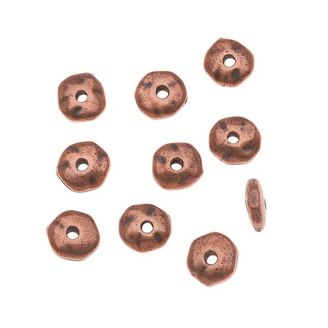 TierraCast Copper Plated Pewter Nugget Heishe Spacer Beads 6mm (10 Pieces)