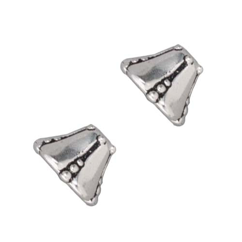 TierraCast Fine Silver Plated Pewter Bell Flower Bead Caps 10mm (2 Pieces)