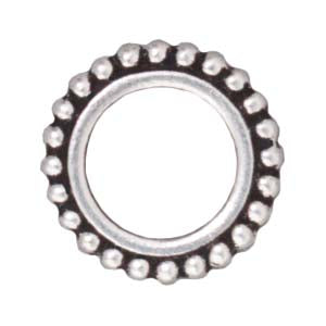 TierraCast Silver Plated Pewter Round 14mm Bead Frame Fits Austrian Crystal (2 Pieces)
