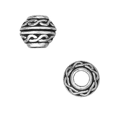 TierraCast Fine Silver Plated Pewter Celtic Large Hole Spacer Beads 8mm (2 Pieces)