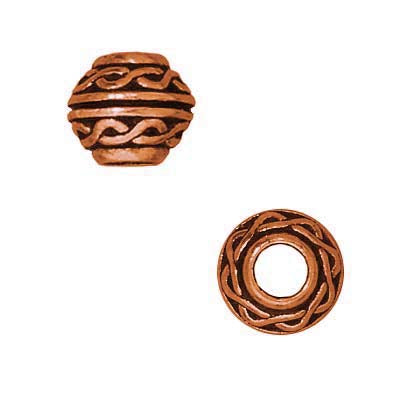 TierraCast Copper Plated Pewter Celtic Large Hole Spacer Beads 8mm (2 Pieces)