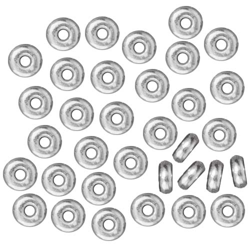 TierraCast Bright Silver Plated Lead-Free Pewter Disk Heishi Spacer Beads 4mm (50 Pieces)