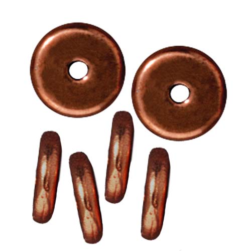 TierraCast Copper Plated Lead-Free Pewter Disk Heishi Spacer Beads 7mm (10 Pieces)
