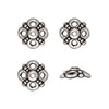 TierraCast Antiqued Silver Plated Lead-Free Pewter Clover Bead Caps 9mm (4 Pieces)