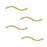 14K Gold FIlled Wavy S-Curved Noodle Tube Beads 20mm x 1.5mm (4 Pieces)