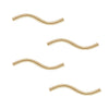 14K Gold FIlled Wavy S-Curved Noodle Tube Beads 20mm x 1.5mm (4 Pieces)