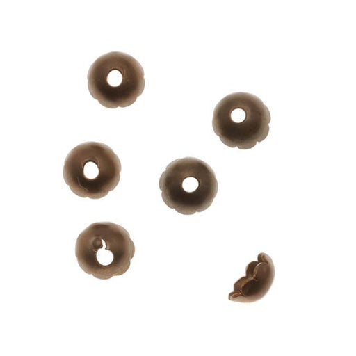Vintaj Natural Brass Scalloped Bead Caps 6mm (6 Pieces)