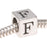 Lead-Free Pewter European Style Large Hole Alphabet Bead, Letter 'F' 6.4mm, Antiqued Silver (1 Piece)