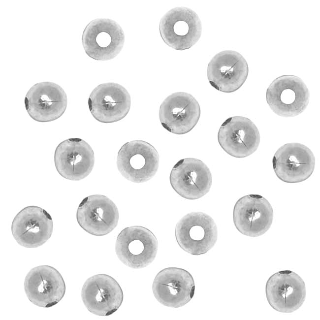 Silver Plated 2mm Round Metal Beads (100 pcs)