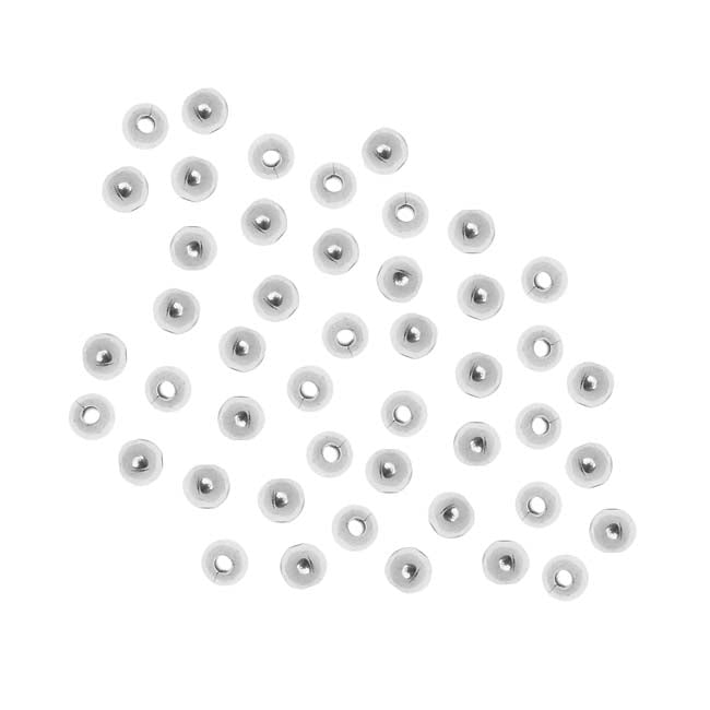 Silver Plated 2.5mm Round Metal Beads (100 pcs)