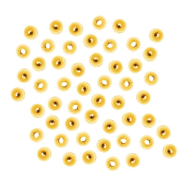 22K Gold Plated 3mm Round Metal Beads (100 pcs)