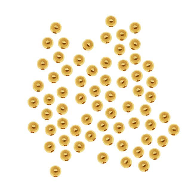 22K Gold Plated Round Beads 2.5mm (1000 pcs)