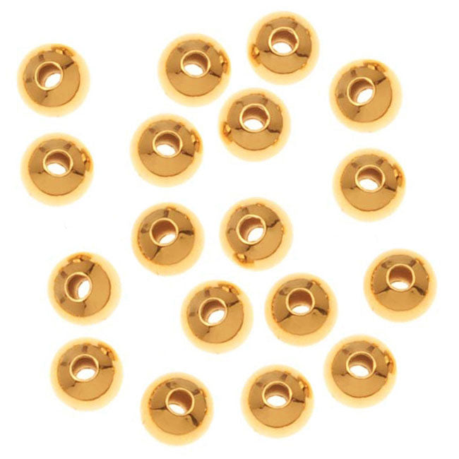 22K Gold Plated Round Beads 3mm (1000 pcs)