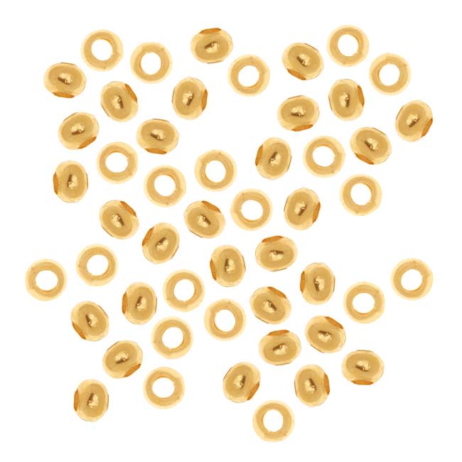Gold Plated Sleek Rondelle Beads 4 x 3mm (100 pcs)