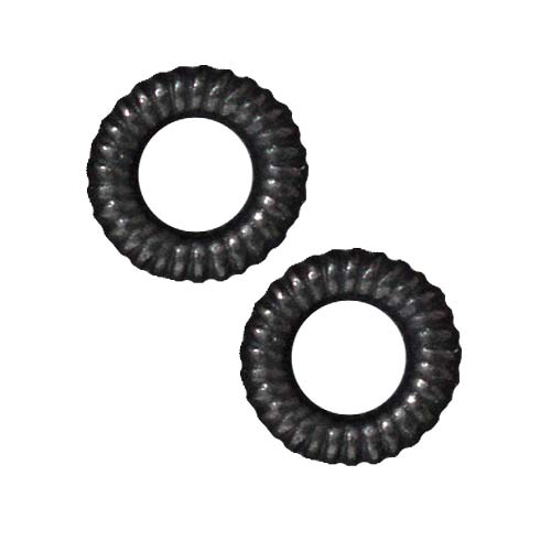 TierraCast Black Finish Lead-Free Pewter Large Coil Spacer Beads 9.6mm (2 Pieces)