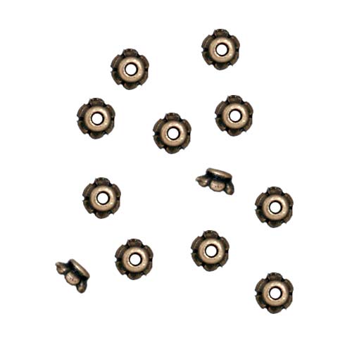 TierraCast Brass Oxide Finish Pewter 'Scalloped' Bead Caps 3.5mm (12 Pieces)