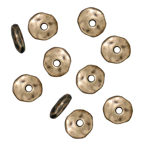 TierraCast Brass Oxide Finish Pewter Nugget Heishe Spacer Beads 6mm (10 Pieces)