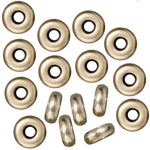 TierraCast Brass Oxide Finish Lead-Free Pewter Disk Heishi Spacer Beads 4mm (50 Pieces)