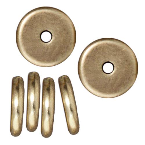 TierraCast Brass Oxide Finish Lead-Free Pewter Disk Heishi Spacer Beads 8mm (10 Pieces)