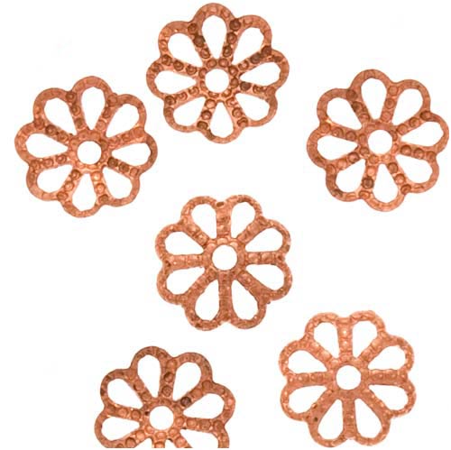 Genuine Copper Open Petal Flower Bead Caps 7mm (50 pcs)
