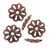 Antiqued Copper Open Petal Flower Bead Caps 6mm (50 pcs)
