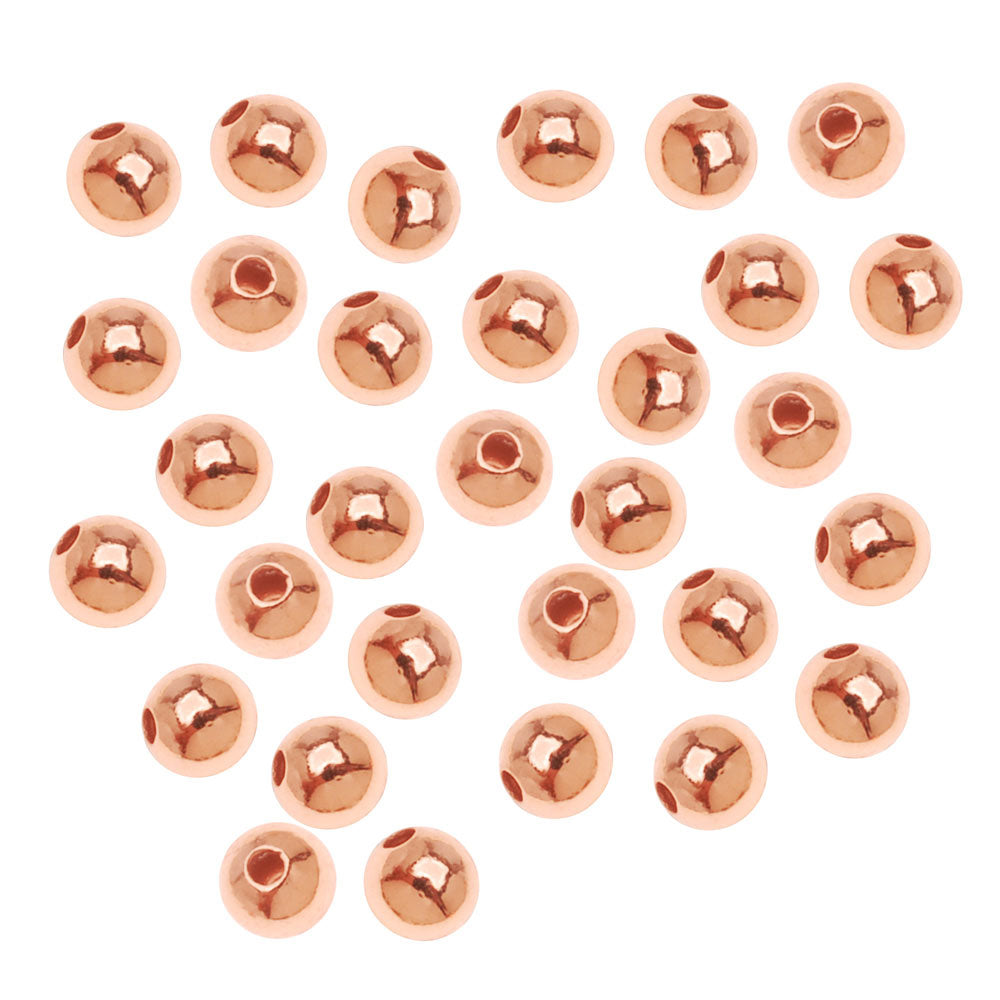 Bright Copper Plated Round Beads 4mm (144 pcs)