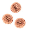 Real Copper Fluted Round Metal Beads 6mm (25 pcs)