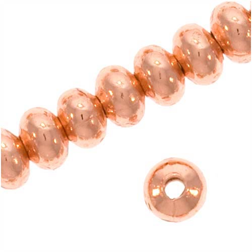 Bright Copper Plated Rondelle Beads 3x2mm (144 pcs)