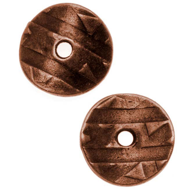 TierraCast Antiqued Copper Plated Curved Spacer Disc Bead 10mm (10 Pieces)