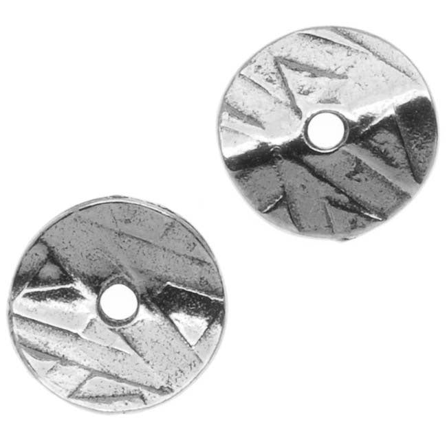TierraCast Antiqued Pewter Curved Spacer Disc Bead 10mm (10 Pieces)