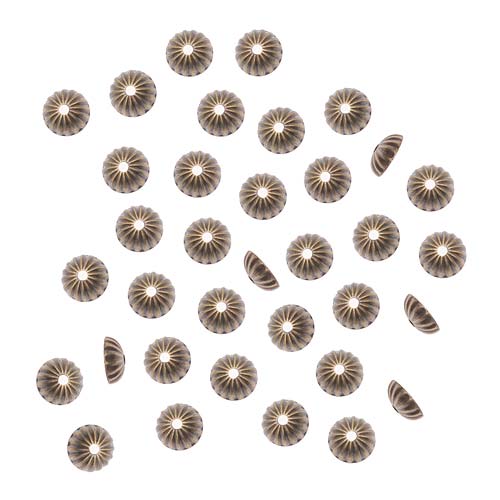 Antiqued Brass Small Corrugated Bead Caps 5mm (50 pcs)