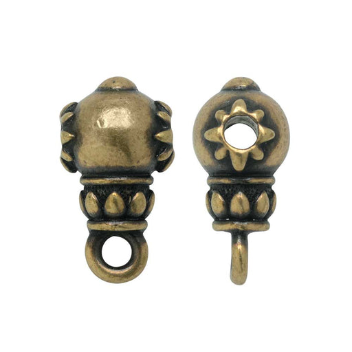 TierraCast Guru Bead, Lotus Flower Design 9x16mm Brass Oxide Finish (2 Pieces)