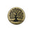 TierraCast Bead, Puffed Coin with Tree of Life Design 15x3mm Brass Oxide Finish (2 Pieces)