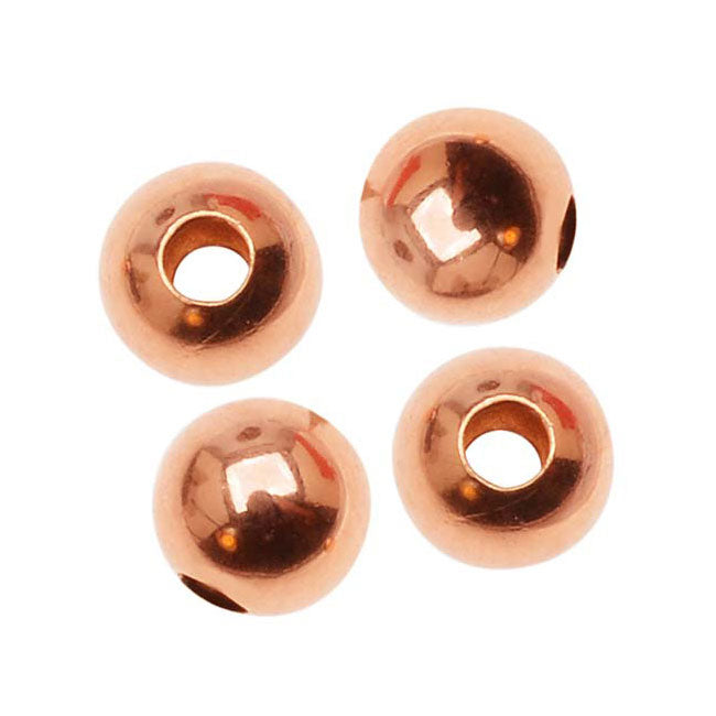 14K Rose Gold Filled Smooth Round Beads 4mm Diameter (20 Pieces)