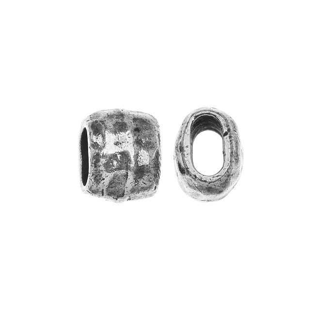 TierraCast Antiqued Lead-Free Pewter Hammered Barrel Bead 4x2mm (2 Pieces)