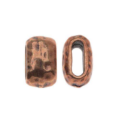 TierraCast Antiqued Copper Plated Lead-Free Pewter Hammered Barrel Bead 6x2mm (2 Pieces)