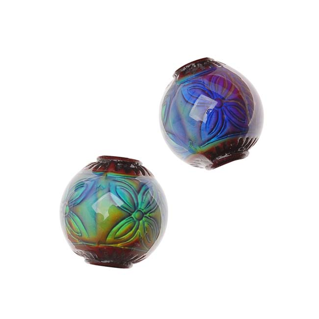 Mirage Color Changing Mood Beads - Round Ruby 12mm Diameter (2 pcs)