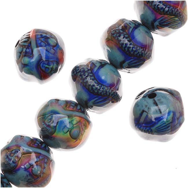 Mirage Color Changing Mood Beads - Mermaid's Tale Round Spacer Beads 16.5mm (2 pcs)