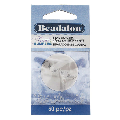Beadalon Bead Bumpers, Round Silicone Spacers 1.5mm, Clear (50 Pieces)