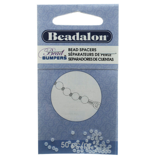 Beadalon Bead Bumpers, Oval Silicone Spacers 2mm, Clear (50 Pieces)