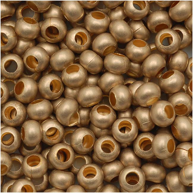 Genuine Metal Seed Beads 6/0 Matte Gilding Metal 28 Grams