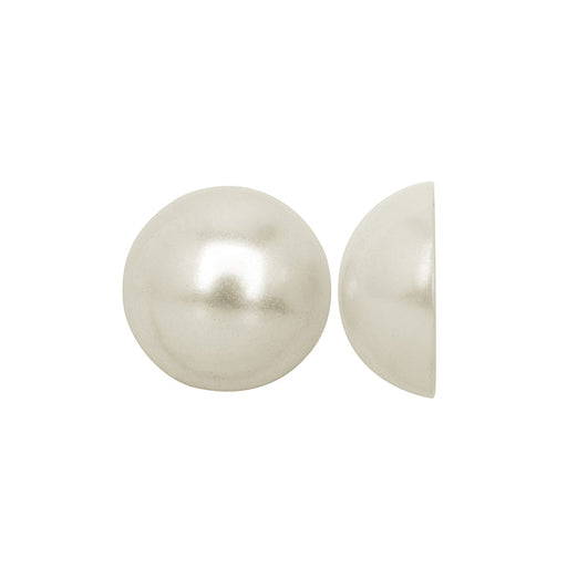 Acrylic Faux Pearl Flatback Cabochons 8mm - Pearlized White (25 pcs)