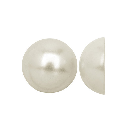 Acrylic Faux Pearl Flatback Cabochons 10mm - Pearlized White (25 pcs)