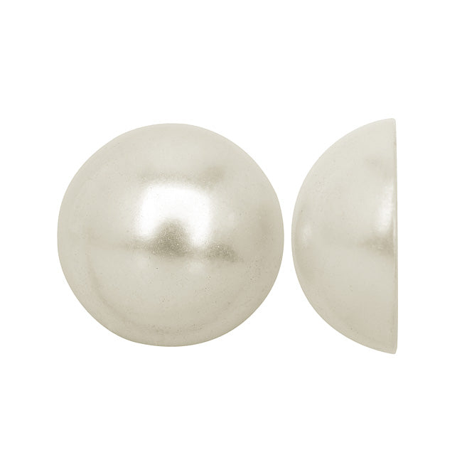 Acrylic Faux Pearl Flatback Cabochons 14mm - Pearlized White (20 pcs)