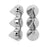 Acrylic 2-Hole Sew On Spike Beads, 13x35mm, Silver Tone (2 Pieces)