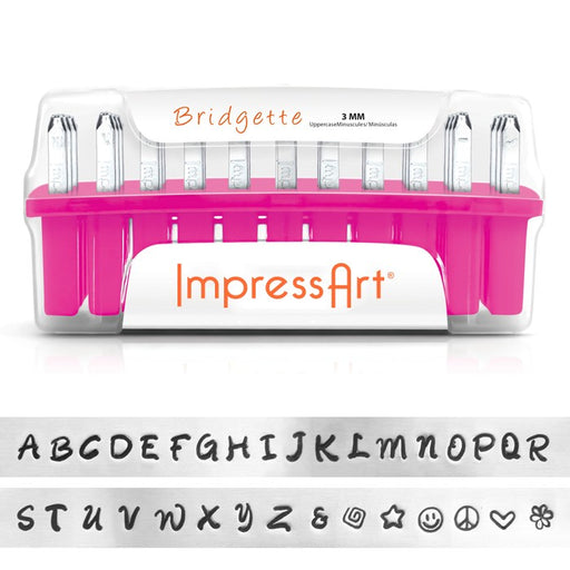 ImpressArt 33-Piece Deluxe Uppercase Alphabet Stamps 'Bridgette' 1/8 Inch (3mm) - 1 Set
