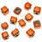 Clay River Designs Porcelain Beads, 6mm Glazed Square Spacer, 12 Pcs, Tangerine (12 Pieces)